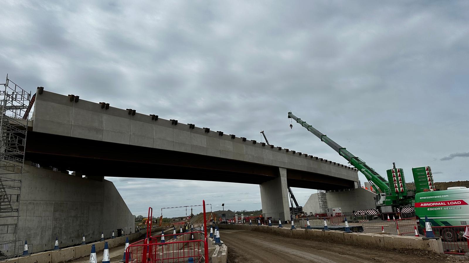 Completed overbridge with precast beams