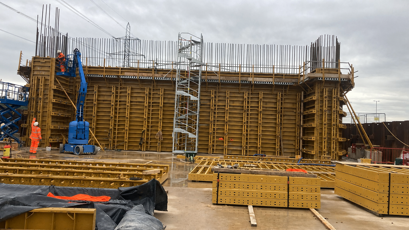 Doka formwork system on abutment wall